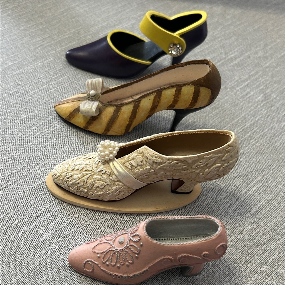 Decorative vintage ceramic shoes